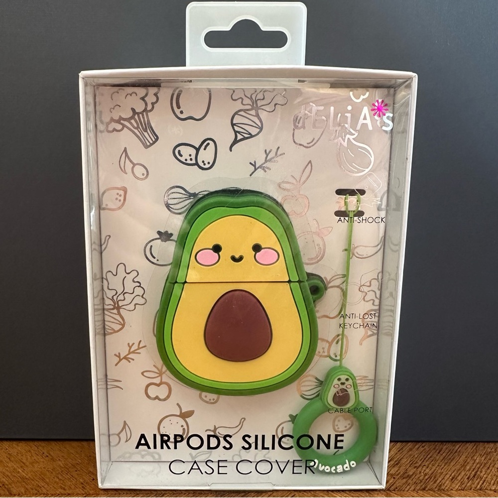 New dELiA*s Avocado AirPods Silicone Case Cover - Green and Brown